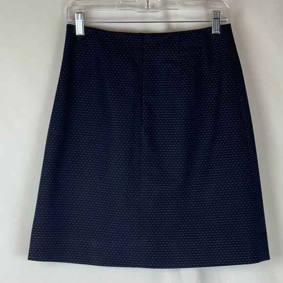 Brooks Brothers Navy Blue Polka Dot Cotton Academia Prep Skirt NWOT Size 2 - Picture 4 of 11